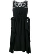 Fendi Open Embroidery Sleeveless Dress, Women's, Size: 38, Black, Silk/polyester/viscose