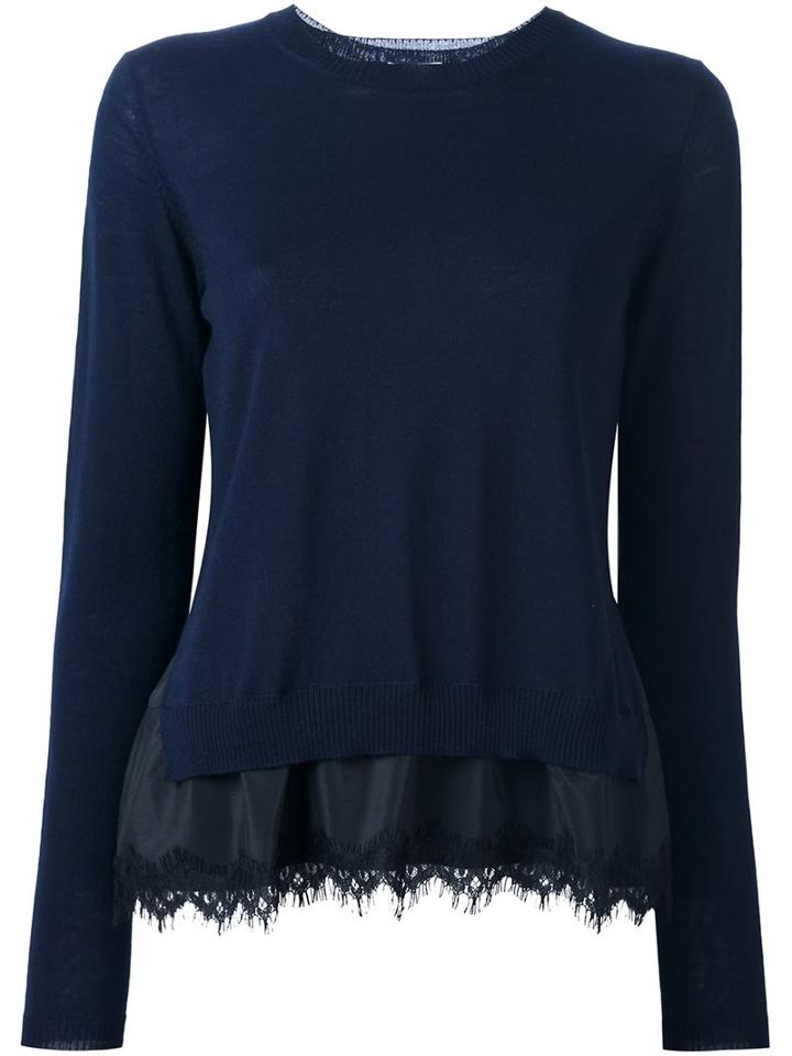 P.a.r.o.s.h. 'lizzy' Layered Effect Top, Women's, Size: Small, Blue, Silk/polyamide/spandex/elastane/wool