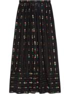 Gucci Silk Maxi Skirt With Fil Coupé - Black