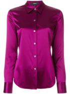 Theory Satin Long Sleeve Shirt - Pink & Purple