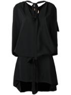 No21 Tie Neck Shirt Dress, Women's, Size: 42, Black, Silk/acetate