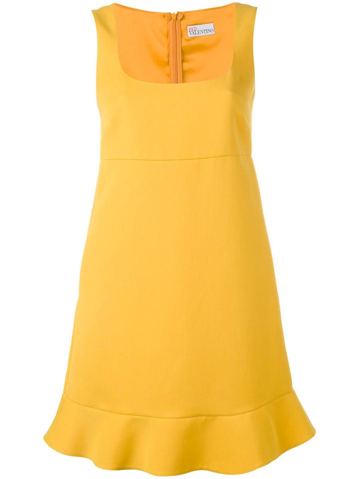 Red Valentino Fitted Dress, Women's, Size: 38, Yellow/orange, Cotton/viscose/acetate/polyester