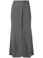Cashmere In Love Cashmere Blend Knitted Skirt - Grey