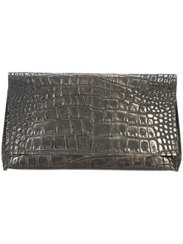 B May Embossed Clutch Bag - Grey