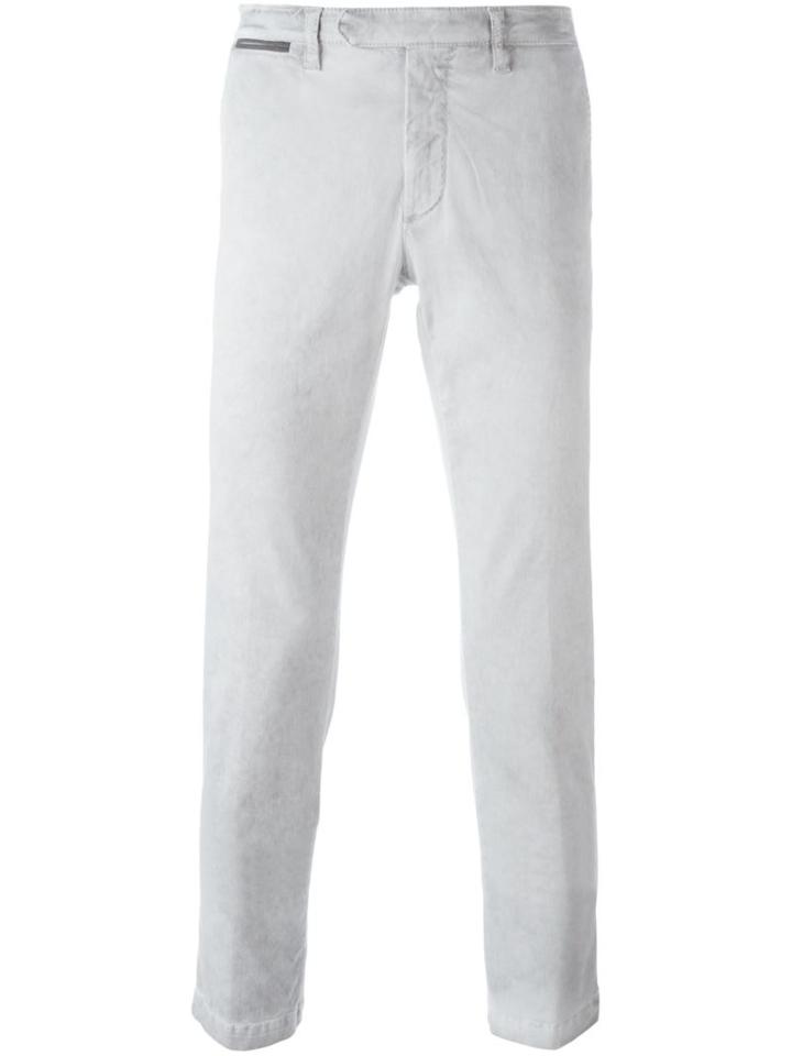 Eleventy Slim-fit Chinos, Men's, Size: 32, Grey, Cotton/spandex/elastane