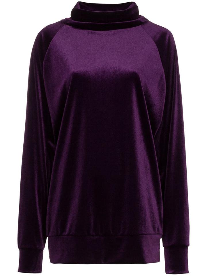 Marta Jakubowski Marta Vlvt Top Trtl Nk Ls Fttd - Purple