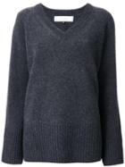 Le Ciel Bleu 'boiled V-neck' Sweater, Women's, Size: 36, Grey, Wool