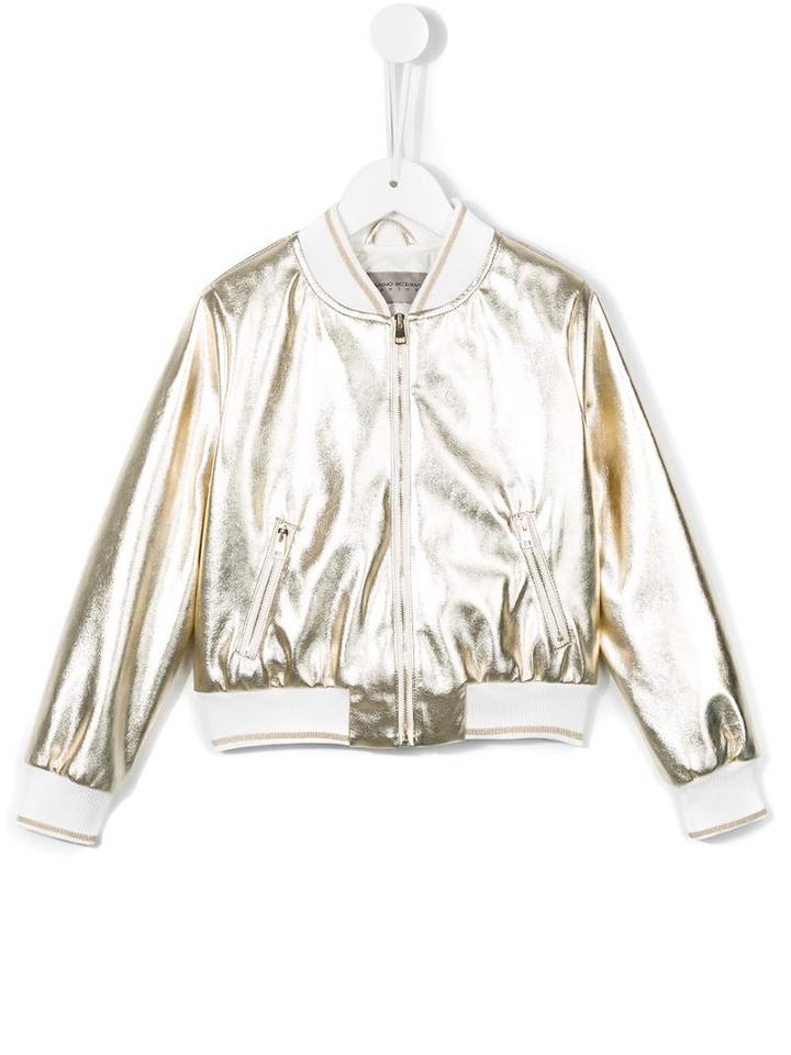 Ermanno Scervino Junior Varnished Metallic (grey) Souvenir Jacket, Girl's, Size: 12 Yrs