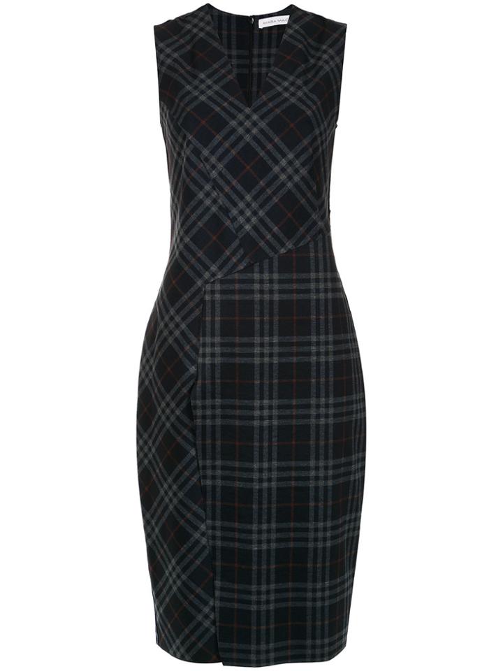 Mara Mac Checked Midi Dress - Black