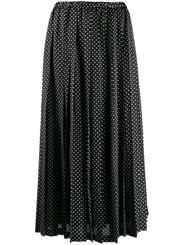 Junya Watanabe Polka-dot Pleated Skirt - Black