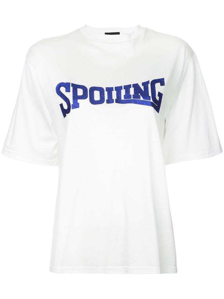 G.v.g.v. - Spoiling Glitter Print T-shirt - Women - Cotton/lyocell - Xs, White, Cotton/lyocell