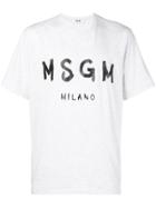Msgm Contrasting Logo T-shirt - Grey