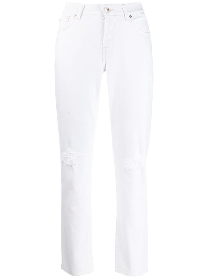 7 For All Mankind Asher Distressed Jeans - White