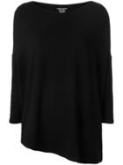 Majestic Filatures Asymmetric Fine Knit Sweater - Black