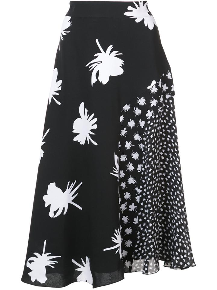 Prabal Gurung Floral Flared Skirt - Black
