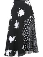 Prabal Gurung Floral Flared Skirt - Black