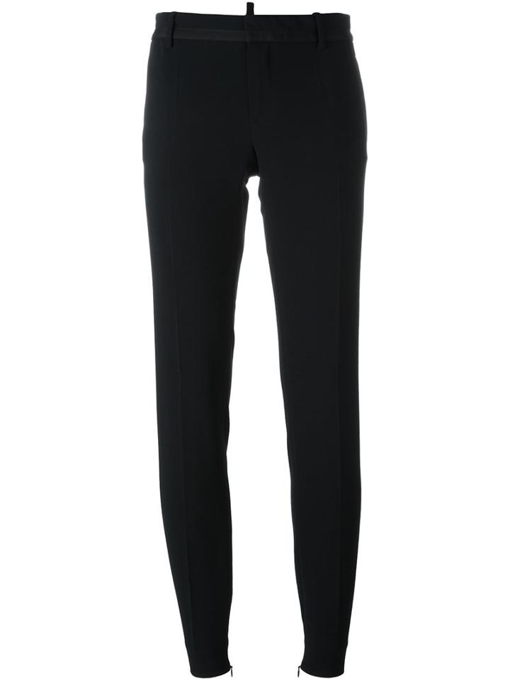 Dsquared2 Skinny Cigarette Trousers, Women's, Size: 44, Black, Viscose/acetate/spandex/elastane/polyester