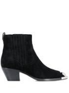 Ash Cowboy Style Ankle Boots - Black