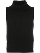 Theory Sleeveless Roll-neck Knitted Top - Black