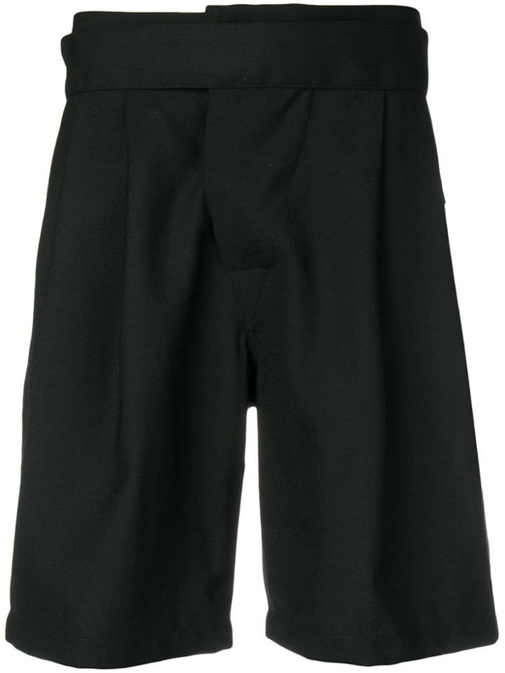 Maison Flaneur Tailored Knee-length Shorts - Black