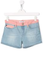 Calvin Klein Kids Teen Contrast Denim Shorts - Blue