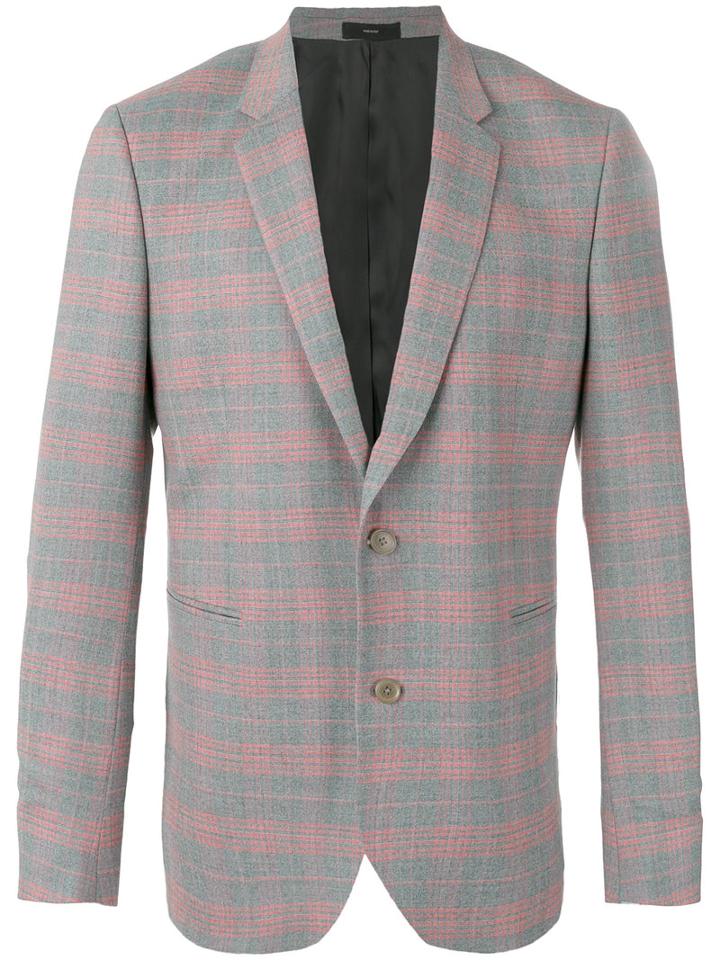 Paul Smith Plaid Blazer, Men's, Size: 42, Grey, Wool/cupro