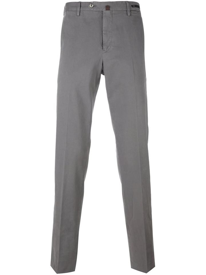 Pt01 Slim-fit Chinos, Men's, Size: 48, Grey, Cotton/spandex/elastane