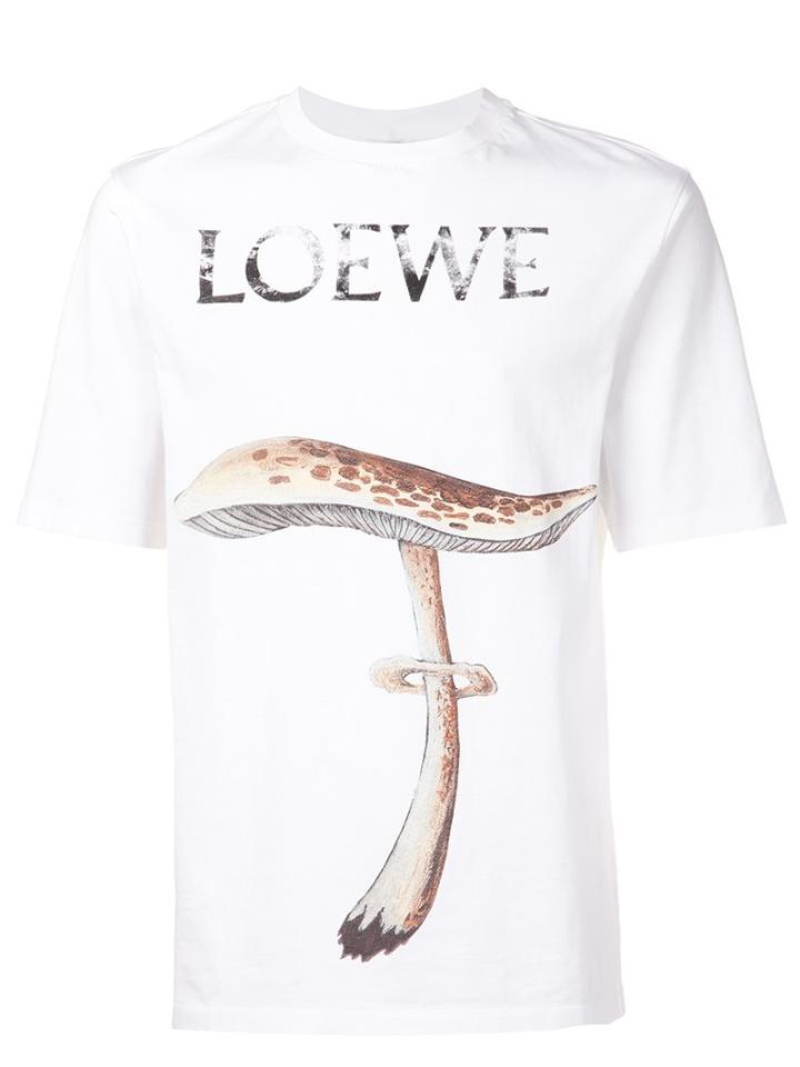 Loewe Mushroom Logo T-shirt, Men's, Size: Medium, White, Cotton