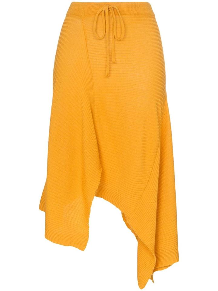 Marques'almeida Asymmetric Draped Midi-skirt - Yellow