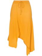 Marques'almeida Asymmetric Draped Midi-skirt - Yellow
