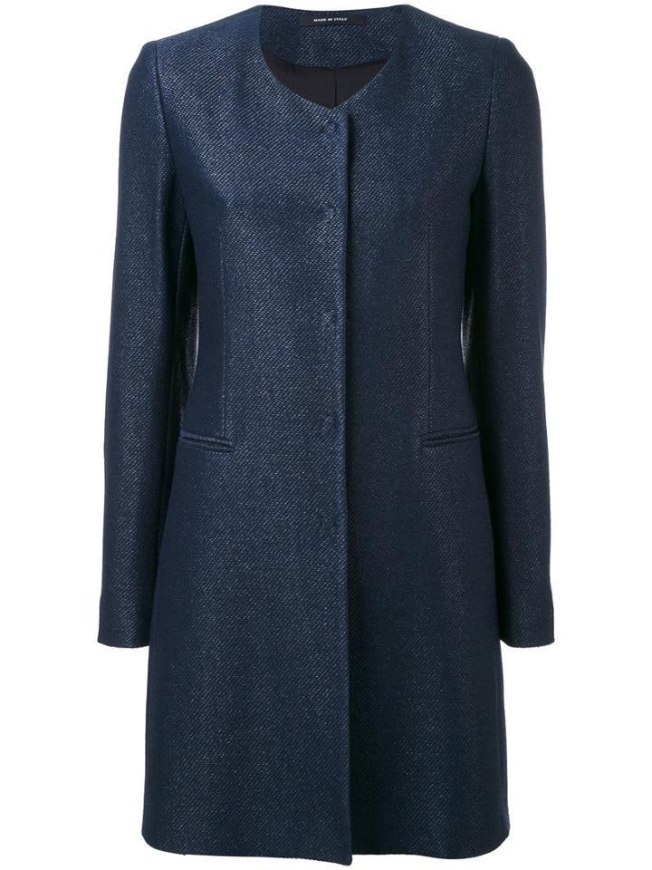 Tagliatore - Demi Coat - Women - Cotton/polyamide/spandex/elastane/cupro - 42, Blue, Cotton/polyamide/spandex/elastane/cupro