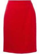 Lanvin Ribbed Pencil Skirt, Women's, Size: 36, Red, Cotton/acetate/polyamide