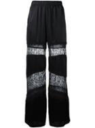 Twin-set Lace Panel Flared Trousers, Women's, Size: Xs, Black, Silk/cotton/polyamide/viscose