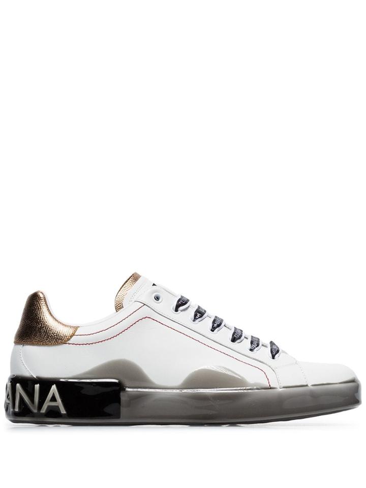Dolce & Gabbana White Portofino Low-top Leather Sneakers