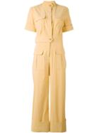 Sea - Amelia Jumpsuit - Women - Cotton/linen/flax/spandex/elastane/viscose - 6, Yellow/orange, Cotton/linen/flax/spandex/elastane/viscose