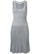Cacharel Ribbed Knit Dress, Women's, Size: Xs, Grey, Viscose/polyester