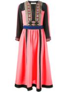 Etro - Embroidered Boho Dress - Women - Silk/cotton/nylon/glass - 42, Pink/purple, Silk/cotton/nylon/glass