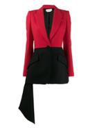 Alexander Mcqueen Two-tone Draped Blazer - Black