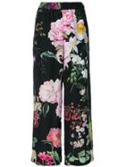 P.a.r.o.s.h. Wide-leg Floral Print Trousers - Black