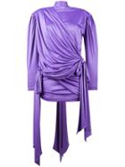 Balenciaga Draped Long Sleeve Top, Women's, Size: 38, Pink/purple, Polyester