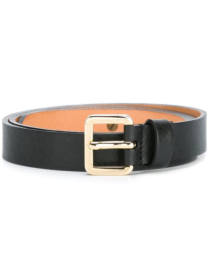 Lardini Gold-tone Buckle Belt, Men's, Size: 115, Black, Leather/brass