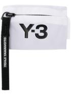Y-3 Logo Print Zip Wallet - White
