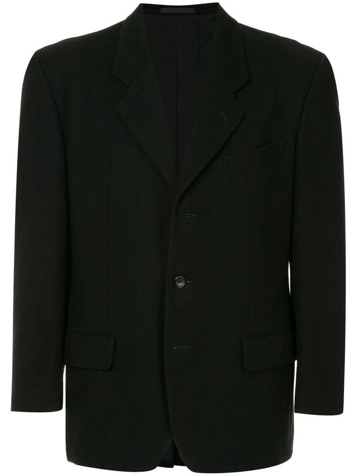 Comme Des Garçons Pre-owned Rose Patch Blazer - Black