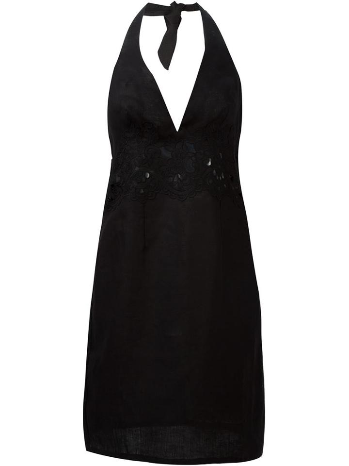 Ermanno Scervino Cut Out Detail Dress, Women's, Size: 44, Black, Linen/flax