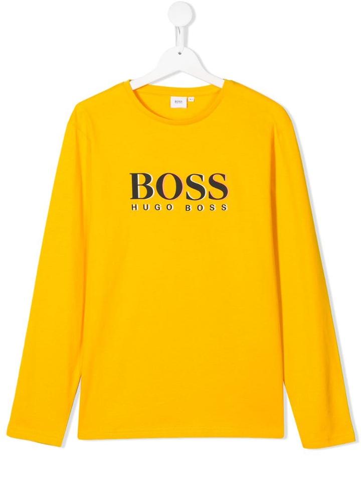 Boss Kids Teen Logo Long-sleeve Top - Yellow