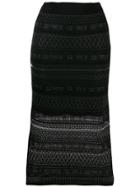 Mcq Alexander Mcqueen Patterned Knit Pencil Skirt - Black