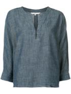 Trina Turk - Tunic Top - Women - Linen/flax/lyocell - L, Blue, Linen/flax/lyocell