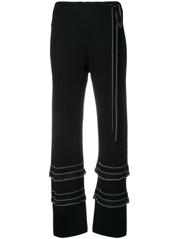 Chanel Vintage Ruffled Stitch Trousers - Black