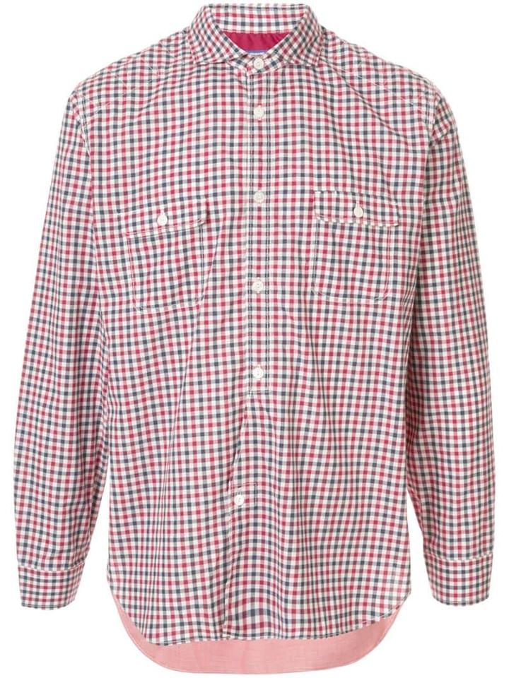 Junya Watanabe Man Checked Print Patchwork Shirt - Red