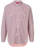 Junya Watanabe Man Checked Print Patchwork Shirt - Red